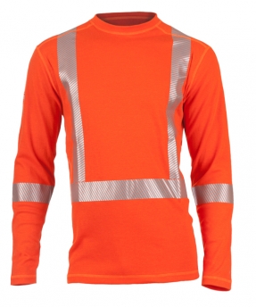 Dragonwear FR HI-VIS Class 2 Pro Dry Dual Hazard L/S Shirt - Hi-Vis Orange